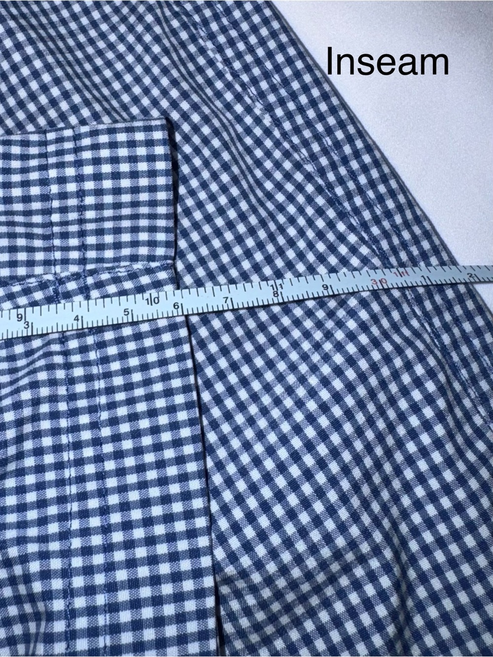 Lululemon Athetica Shorts Mens 38 Blue Gingham Check Golf Casual Stretch - Picture 7 of 9